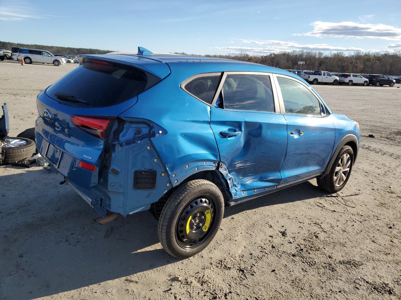 2019 Hyundai Tucson VIN KM8J3CA4XKU079232 Copart auction photo, side / rear end damage thumbnail 3