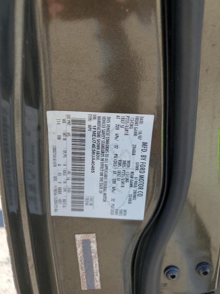 2008 Ford Explorer VIN 1FMEU74E58UA40485 Copart auction photo, mechanical / minor dent/scratches damage thumbnail 13