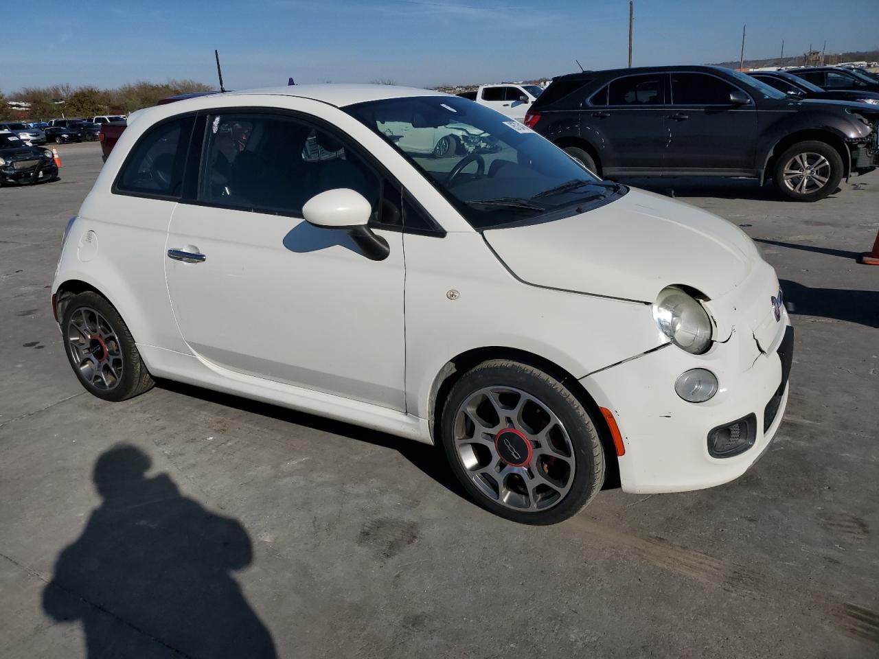 2015 Fiat 500 VIN 3C3CFFBR3FT545393 Copart auction photo, all over damage thumbnail 4