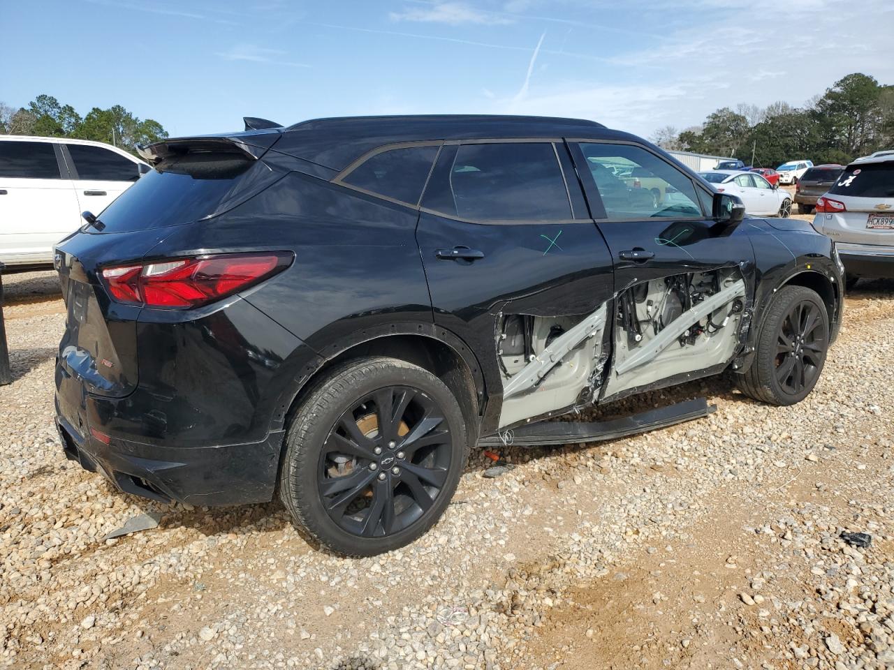 2019 Chevrolet Blazer VIN 3GNKBERSXKS669545 Copart auction photo, rear end / side damage thumbnail 3