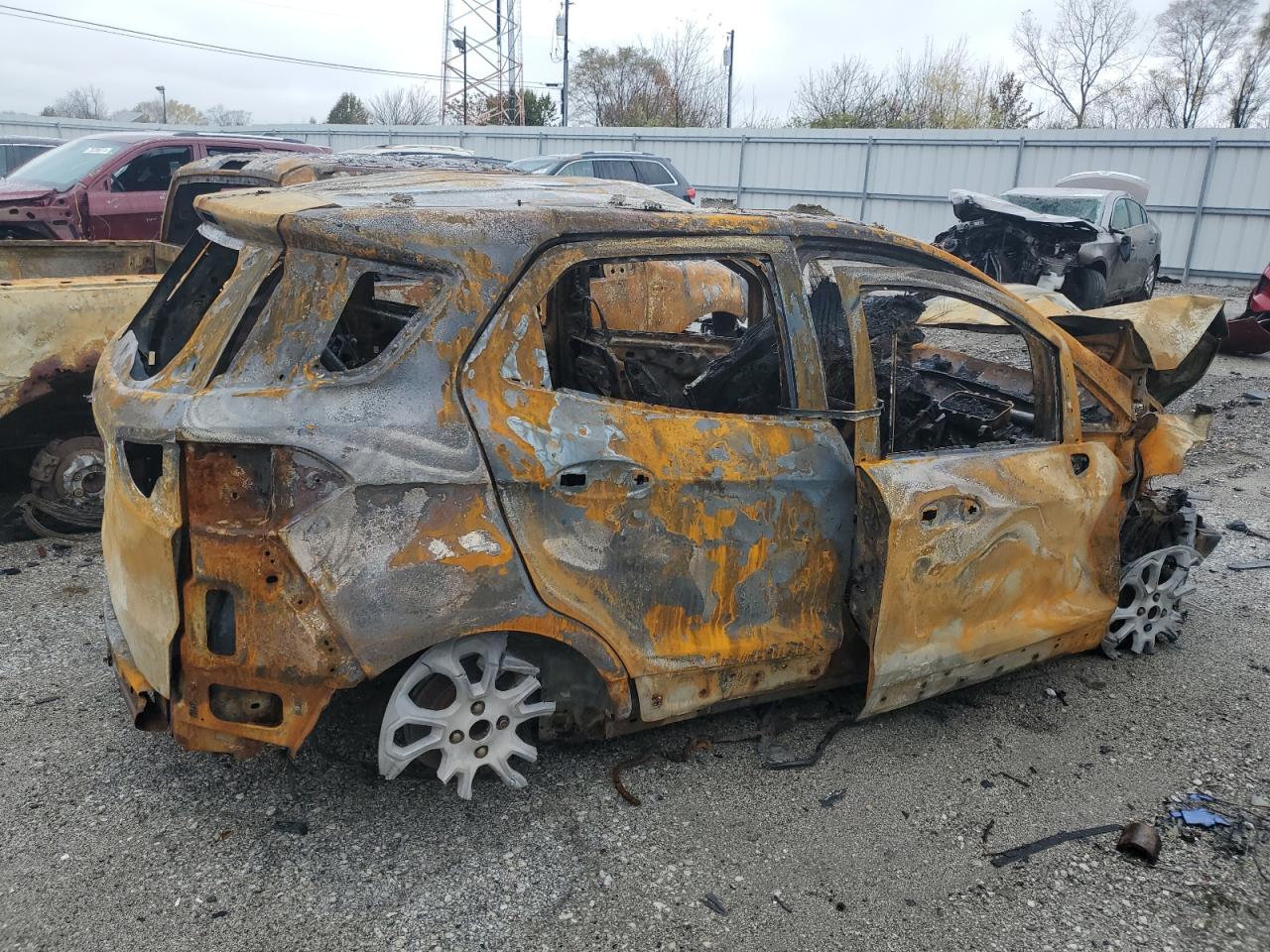 2019 Ford EcoSport VIN MAJ3S2KE2KC272844 Copart auction photo, burn damage thumbnail 3