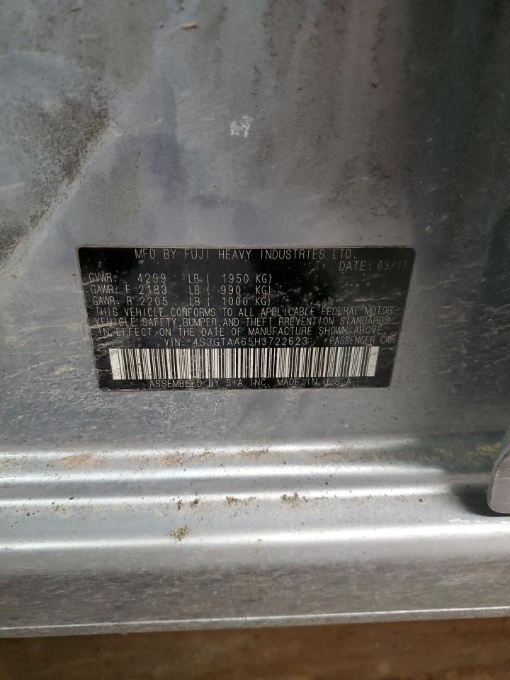 2017 Subaru Impreza VIN 4S3GTAA65H3722623 Copart auction photo, front end damage thumbnail 12