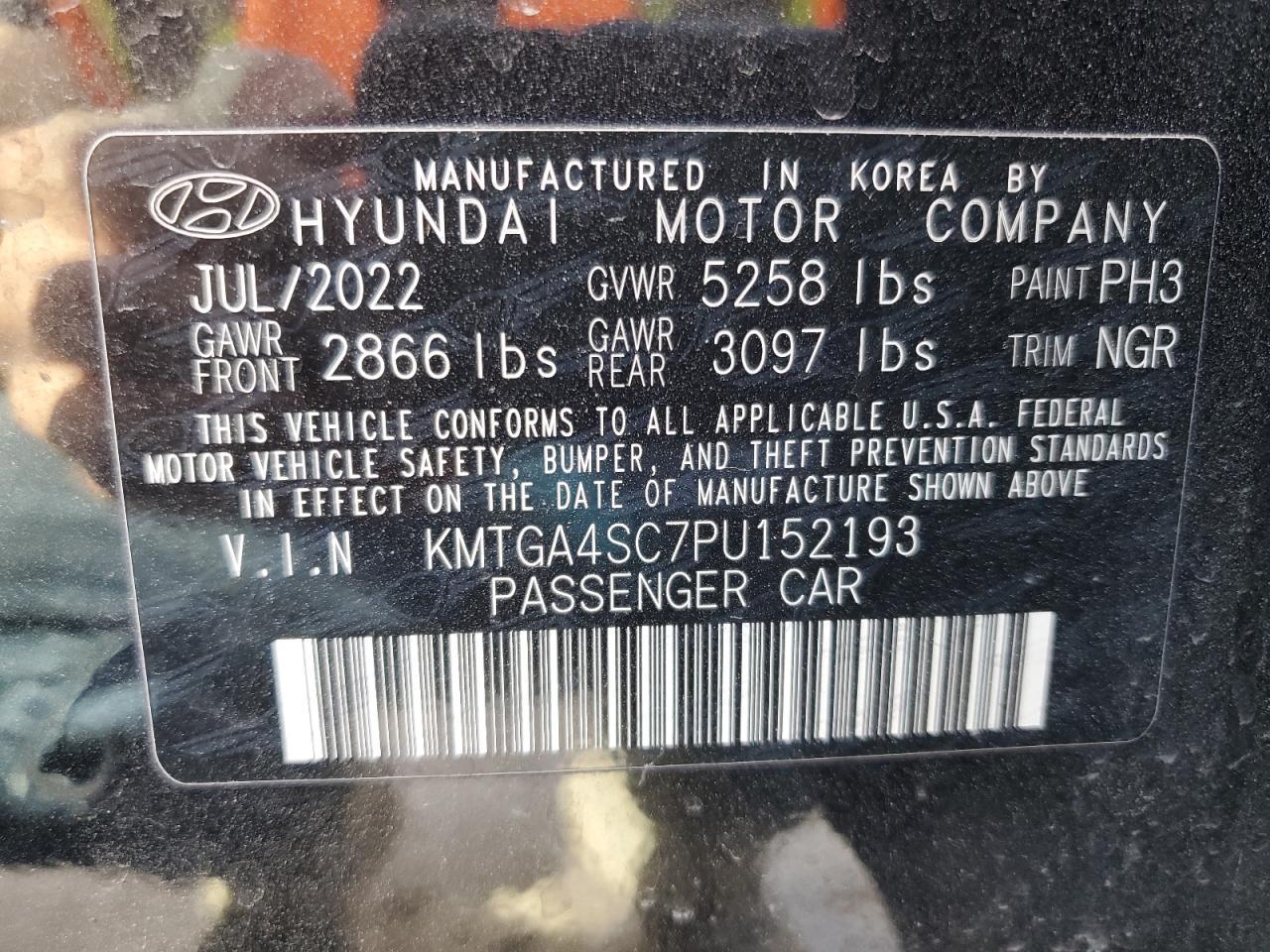 2023 Genesis G80 VIN KMTGA4SC7PU152193 Copart auction photo, front end / mechanical damage thumbnail 12