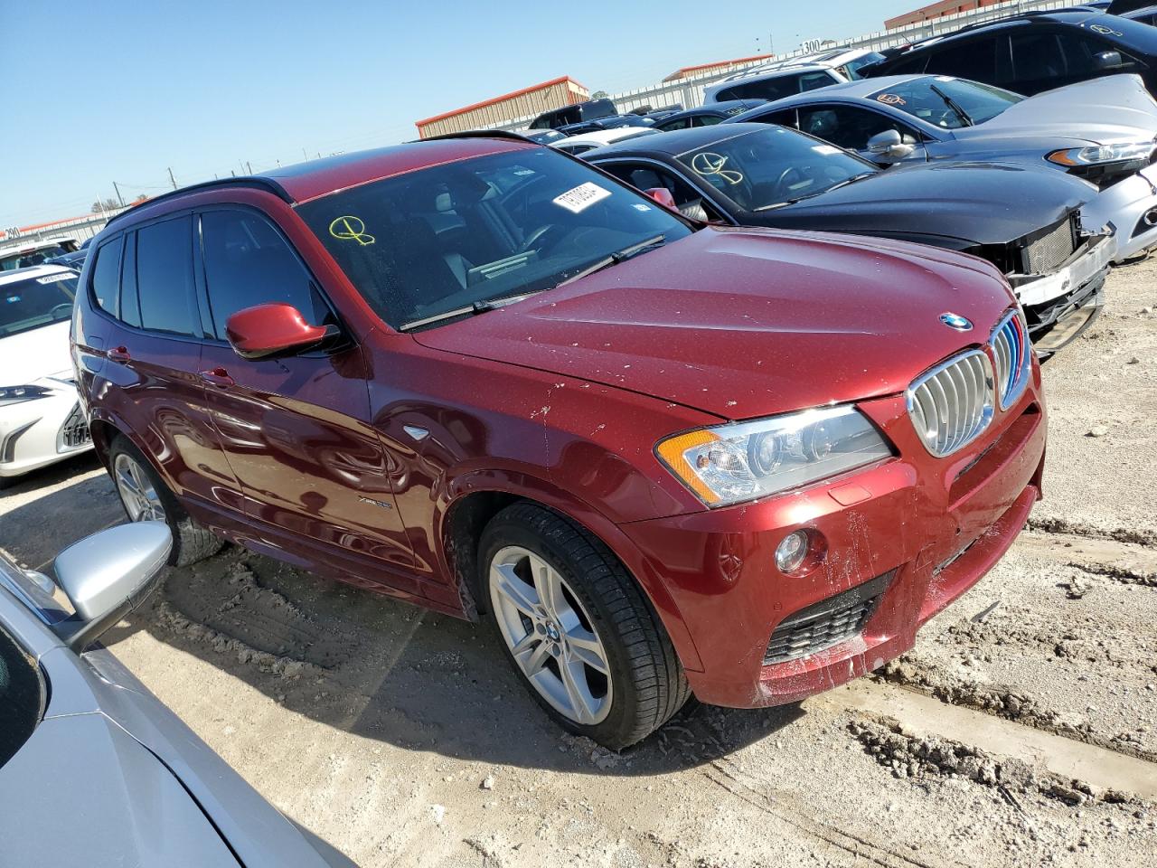 2014 BMW X3 VIN 5UXWX9C55E0D24569 Copart auction photo, front end / minor dent/scratches damage thumbnail 4