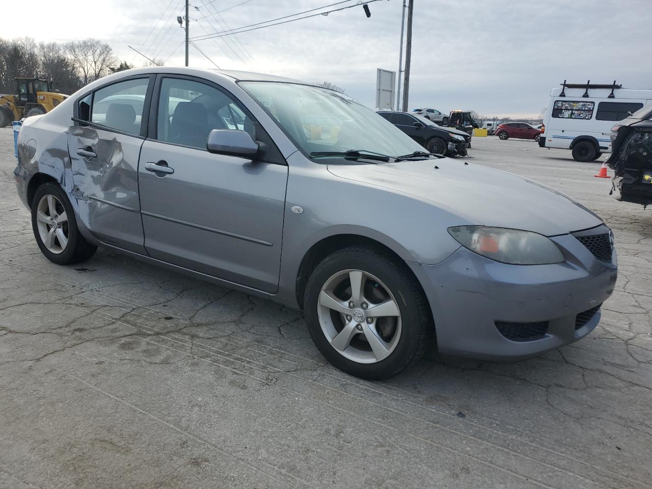 2006 Mazda 3 VIN JM1BK12F261525395 Copart auction photo, side / rear end damage thumbnail 4