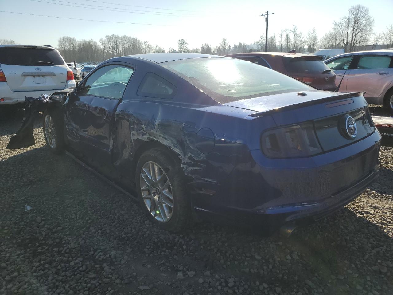 2013 Ford Mustang VIN 1ZVBP8AM9D5267518 Copart auction photo, side / front end damage thumbnail 2
