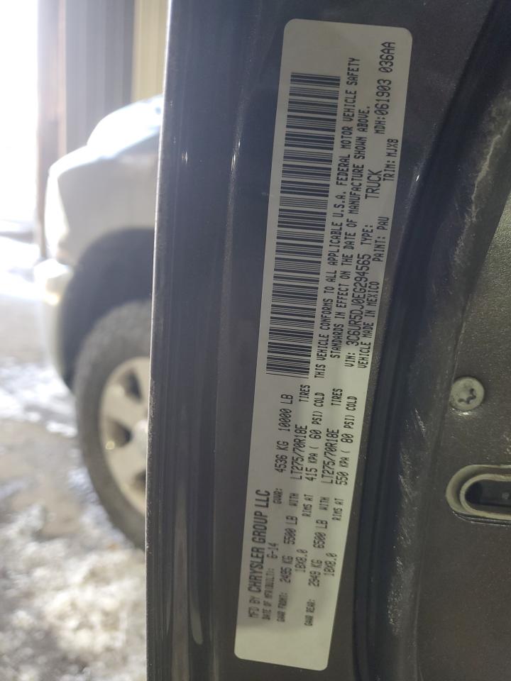 2014 RAM 2500 VIN 3C6UR5DJ0EG294565 Copart auction photo, mechanical / minor dent/scratches damage thumbnail 12