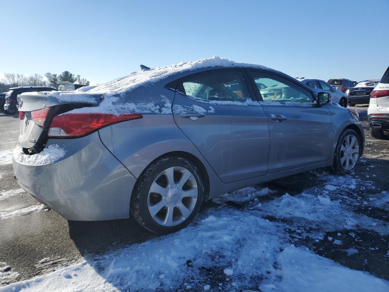 2012 Hyundai Elantra VIN KMHDH4AEXCU257705 Copart auction photo, rear end / front end damage thumbnail 3