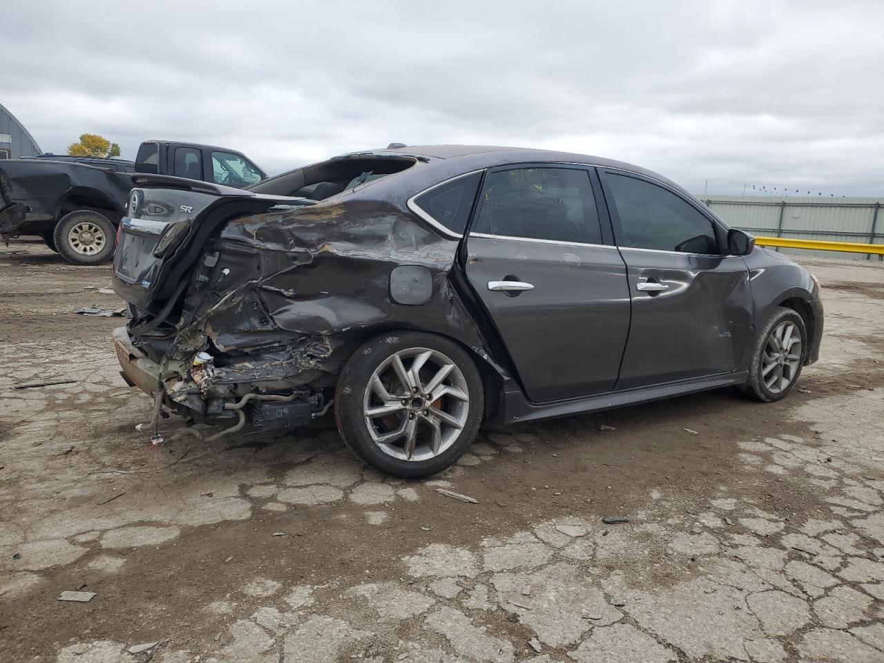 2013 Nissan Sentra VIN 3N1AB7AP9DL717849 Copart auction photo, rear end / side damage thumbnail 3