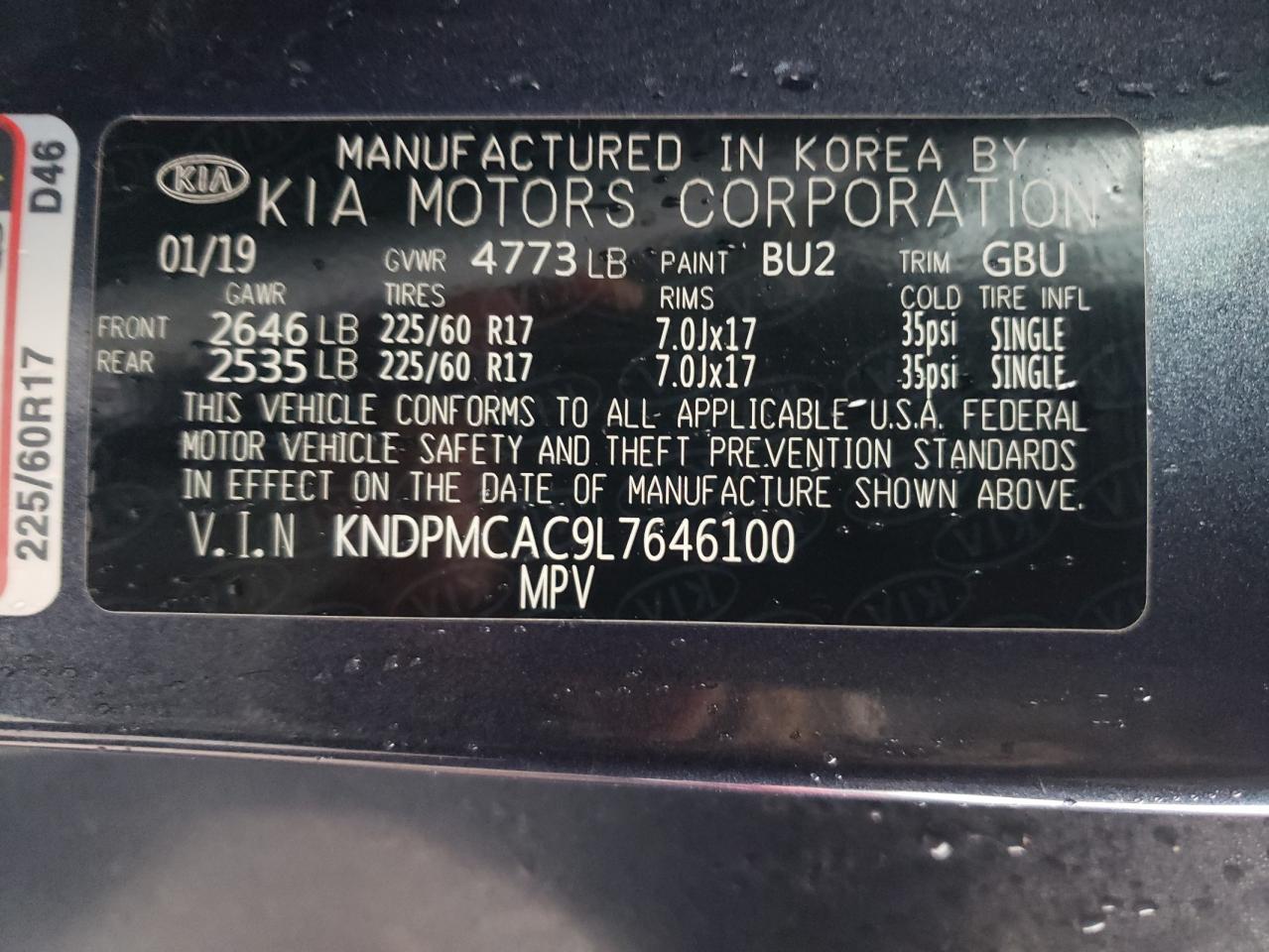 2020 KIA Sportage VIN KNDPMCAC9L7646100 Copart auction photo, front end / side damage thumbnail 14