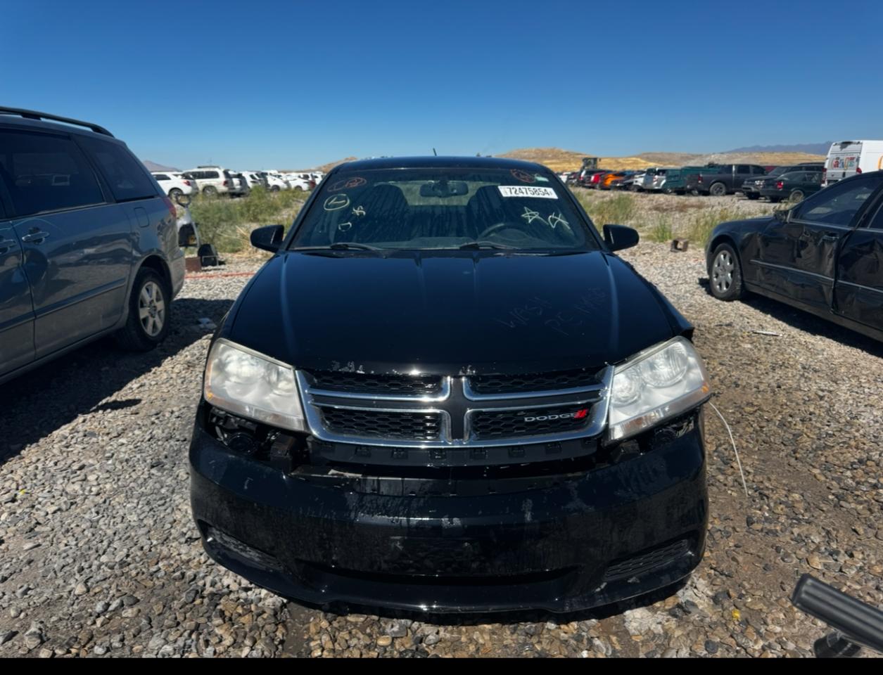 2014 Dodge Avenger VIN 1C3CDZAB2EN111086 Copart auction photo, side damage thumbnail 5