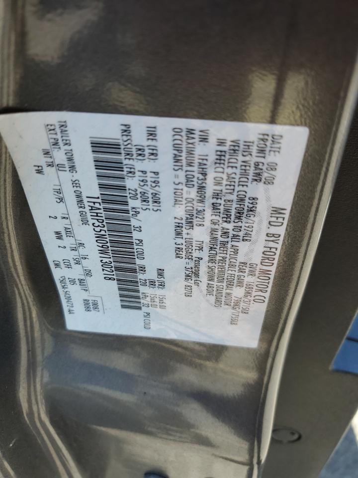2009 Ford Focus VIN 1FAHP35N09W130218 Copart auction photo, rear end damage thumbnail 12