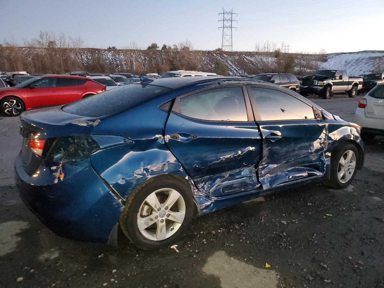 2013 Hyundai Elantra VIN KMHDH4AE6DU953043 Copart auction photo, rollover damage thumbnail 3