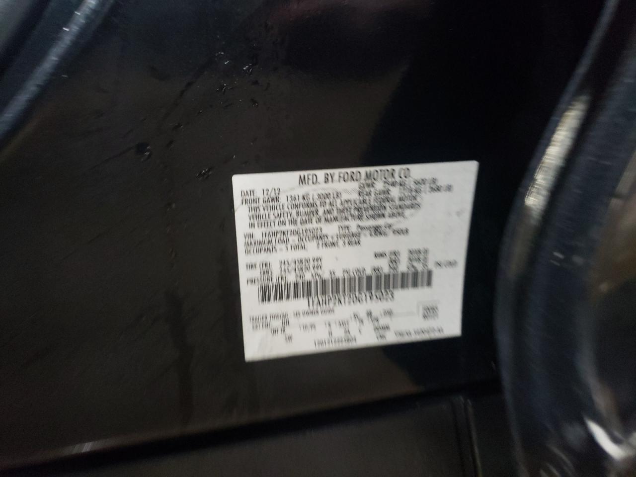 2013 Ford Taurus VIN 1FAHP2KT2DG195023 Copart auction photo, front end / side damage thumbnail 13