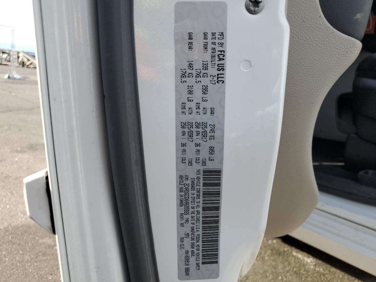 2017 Dodge Caravan VIN 2C4RDGCGXHR695926 Copart auction photo, all over damage thumbnail 13