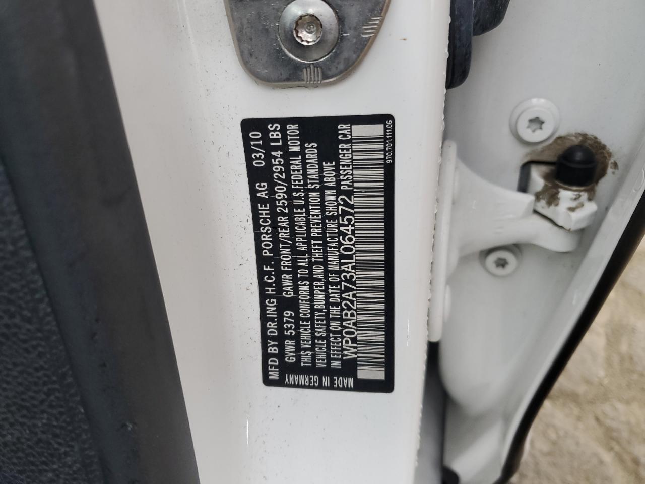 2010 Porsche Panamera VIN WP0AB2A73AL064572 Copart auction photo, front end damage thumbnail 14