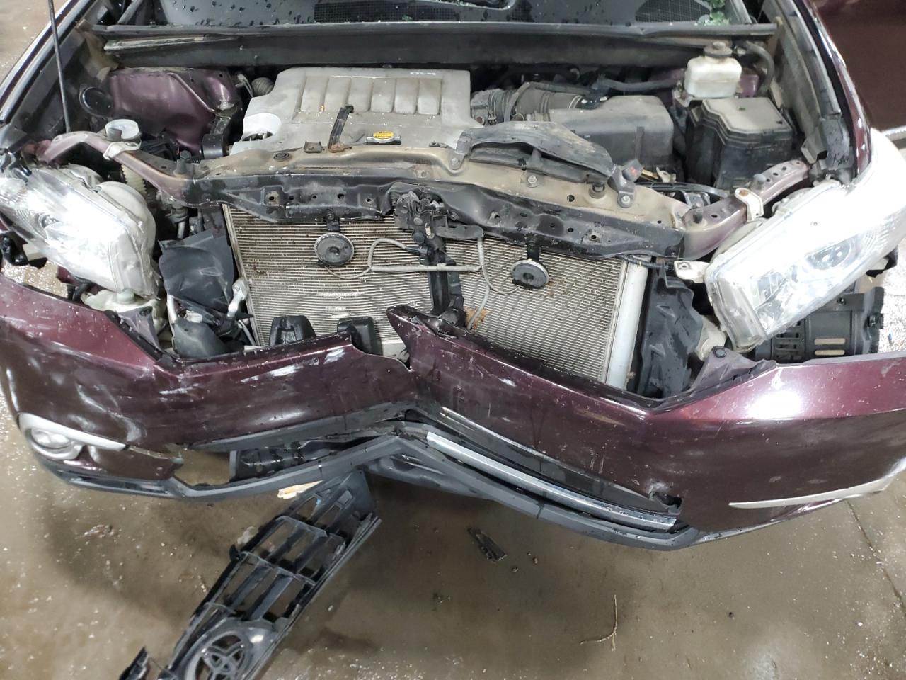 2013 Toyota Highlander VIN 5TDBK3EH4DS258902 Copart auction photo, front end damage thumbnail 13
