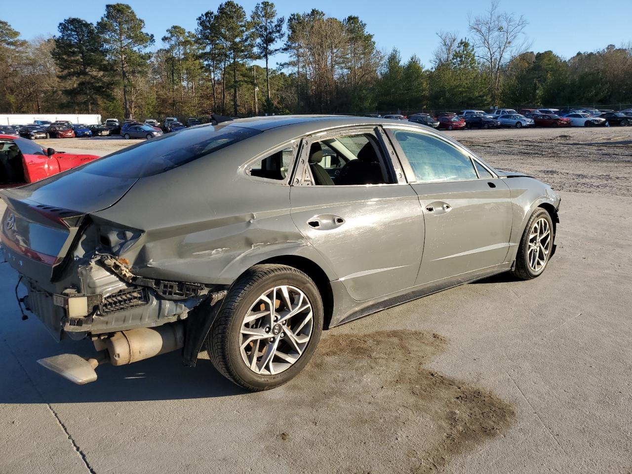 2021 Hyundai Sonata VIN 5NPEL4JA1MH090442 Copart auction photo, rear end / front end damage thumbnail 3
