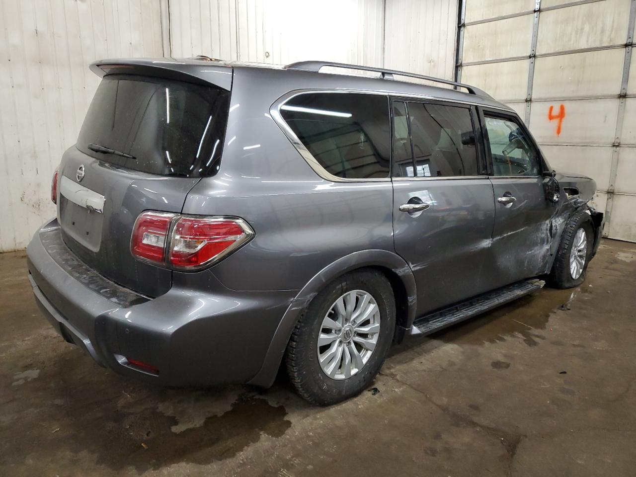 2019 Nissan Armada VIN JN8AY2NC7K9585738 Copart auction photo, front end / side damage thumbnail 3