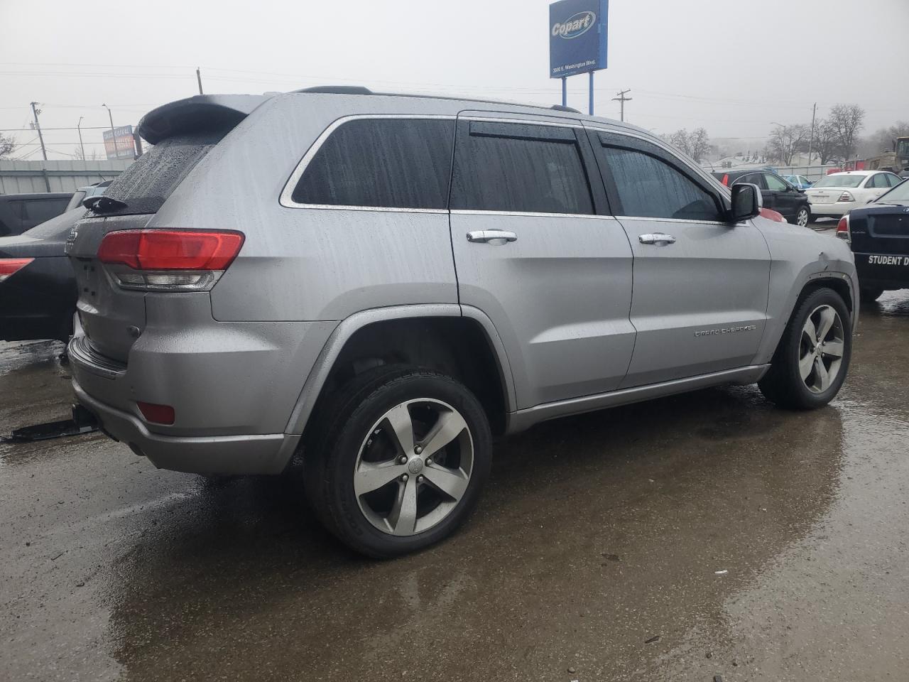 2014 Jeep Grand Cherokee VIN 1C4RJFCT6EC302296 Copart auction photo, front end / side damage thumbnail 3