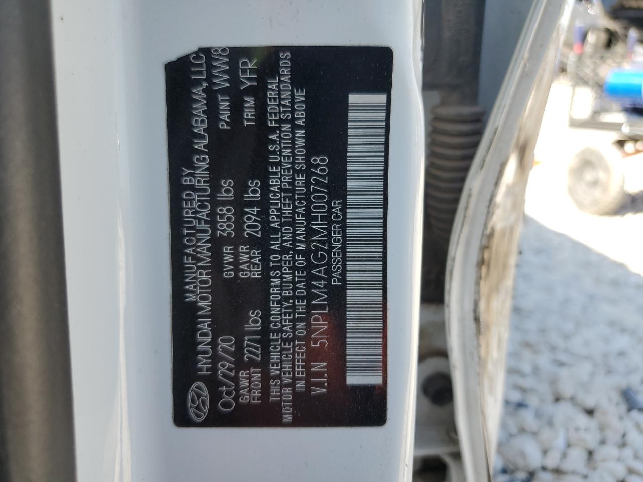 2021 Hyundai Elantra VIN 5NPLM4AG2MH007268 Copart auction photo, side / front end damage thumbnail 14