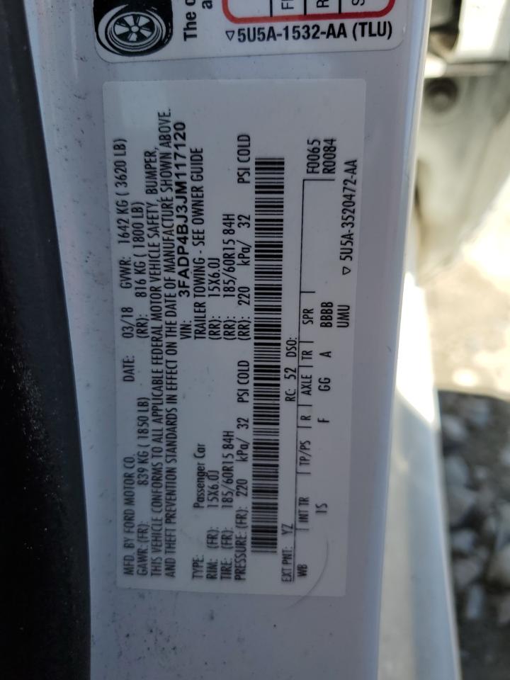 2018 Ford Fiesta VIN 3FADP4BJ3JM117120 Copart auction photo, rear end / minor dent/scratches damage thumbnail 14