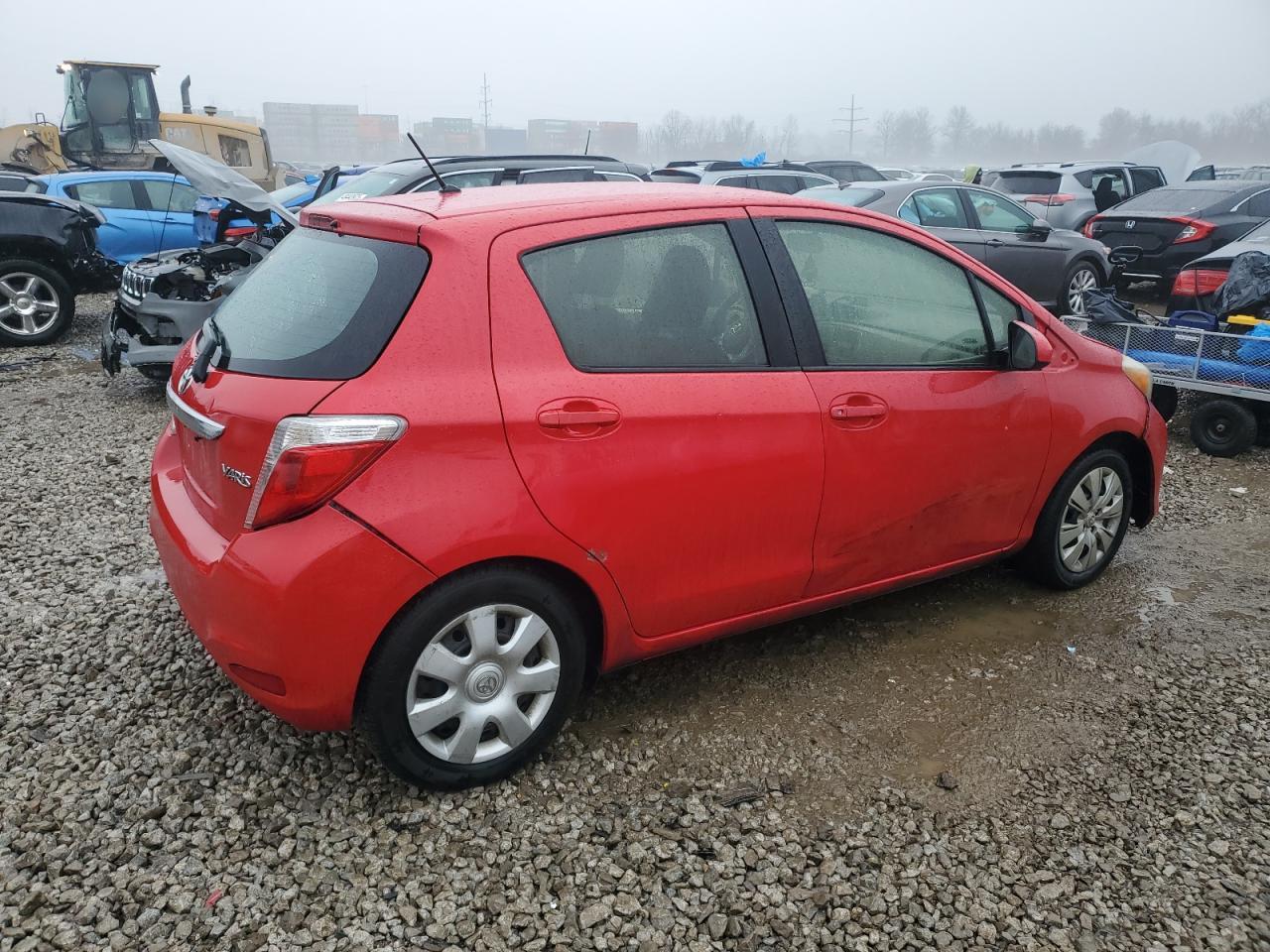 2013 Toyota Yaris VIN JTDKTUD34DD546438 Copart auction photo, side / front end damage thumbnail 3
