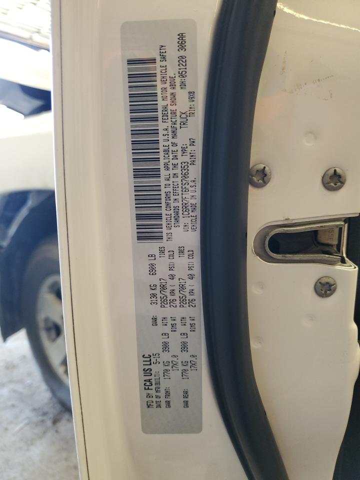 2015 RAM 1500 VIN 1C6RR7FT6FS706353 Copart auction photo, front end damage thumbnail 14