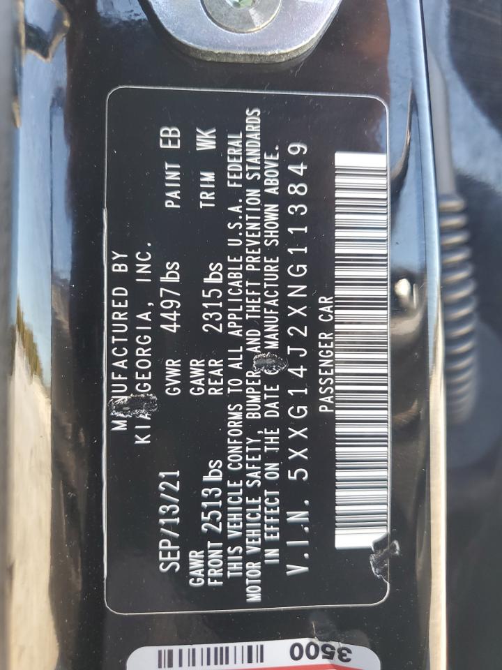 2022 KIA K5 VIN 5XXG14J2XNG113849 Copart auction photo, rear end damage thumbnail 12