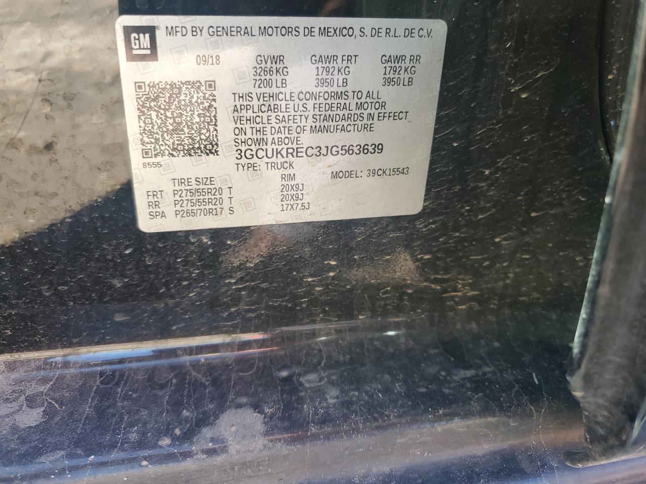 2018 Chevrolet Silverado VIN 3GCUKREC3JG563639 Copart auction photo, front end damage thumbnail 12