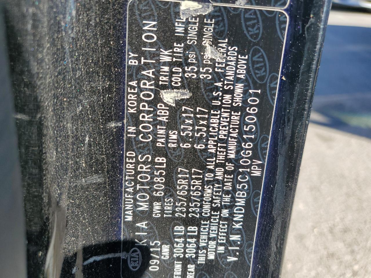 2016 KIA Sedona VIN KNDMB5C10G6150601 Copart auction photo, side damage thumbnail 13