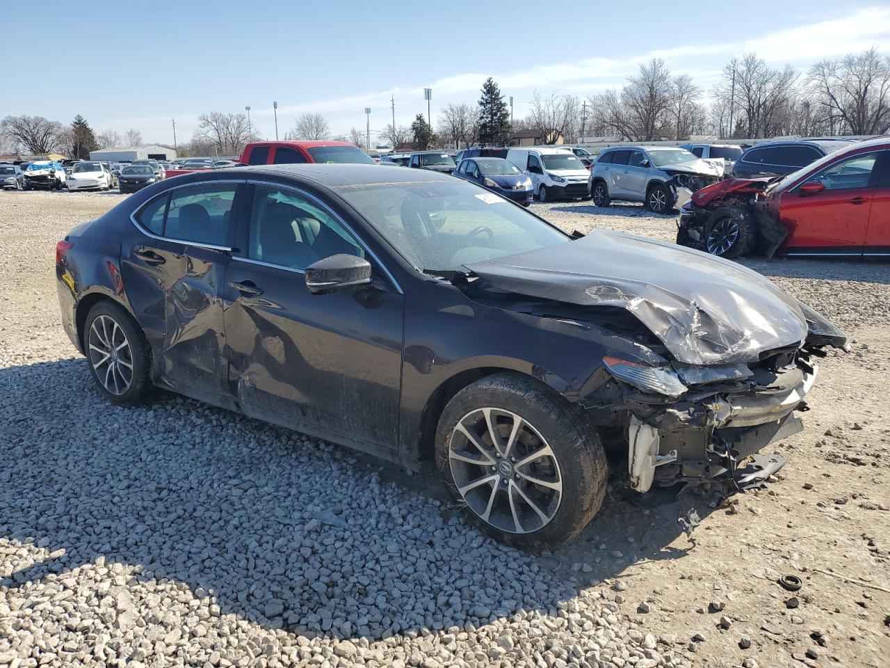 2016 Acura TLX VIN 19UUB3F56GA000042 Copart auction photo, front end / side damage thumbnail 4