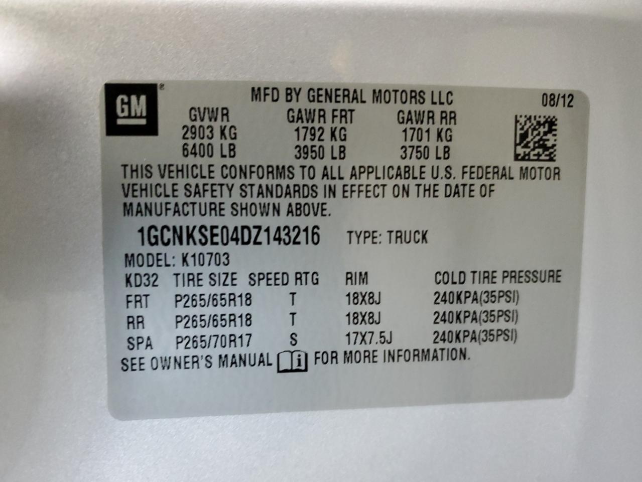 2013 Chevrolet Silverado VIN 1GCNKSE04DZ143216 Copart auction photo, all over damage thumbnail 15
