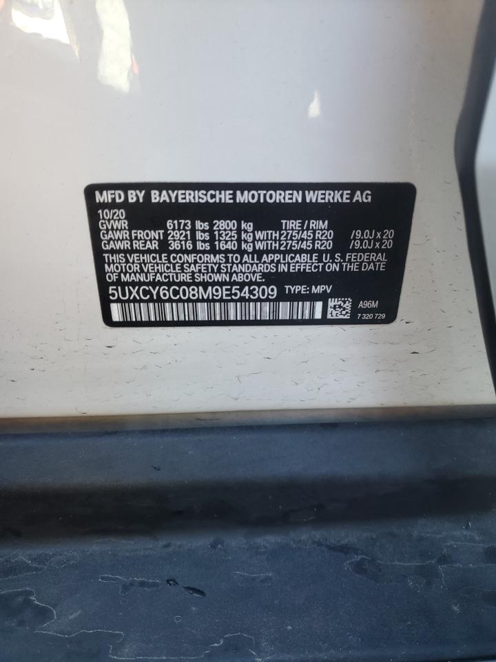 2021 BMW X6 VIN 5UXCY6C08M9E54309 Copart auction photo, front end / minor dent/scratches damage thumbnail 13