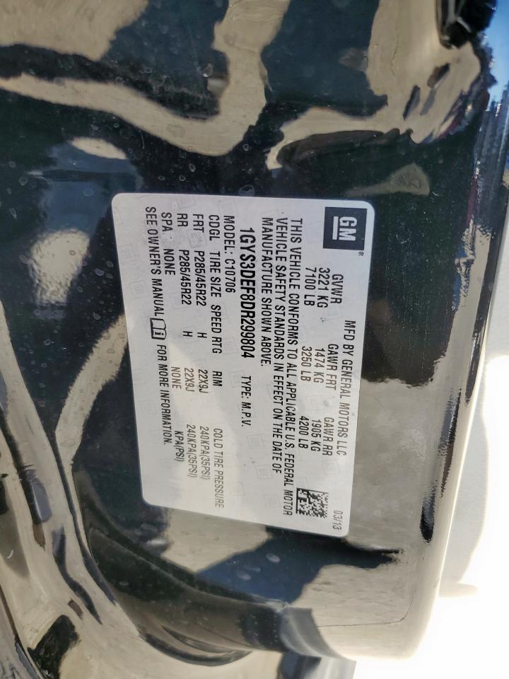 2013 Cadillac Escalade VIN 1GYS3DEF8DR299804 Copart auction photo, side damage thumbnail 15