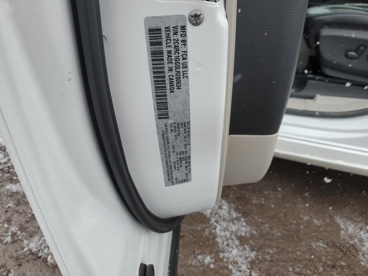 2020 Chrysler Pacifica VIN 2C4RC1GG0LR280634 Copart auction photo, front end damage thumbnail 14