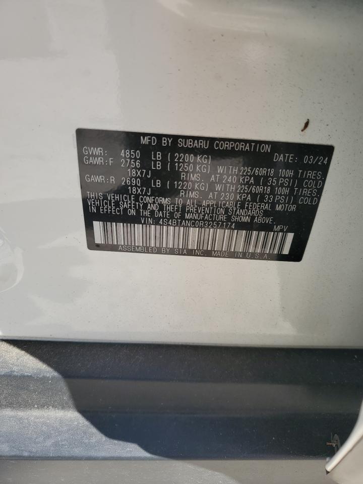 2024 Subaru Outback VIN 4S4BTANC0R3257174 Copart auction photo, front end damage thumbnail 14