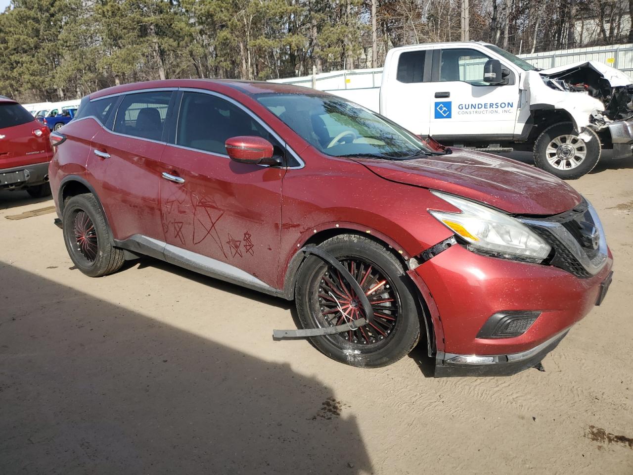 2016 Nissan Murano VIN 5N1AZ2MH3GN129347 Copart auction photo, front end / side damage thumbnail 4