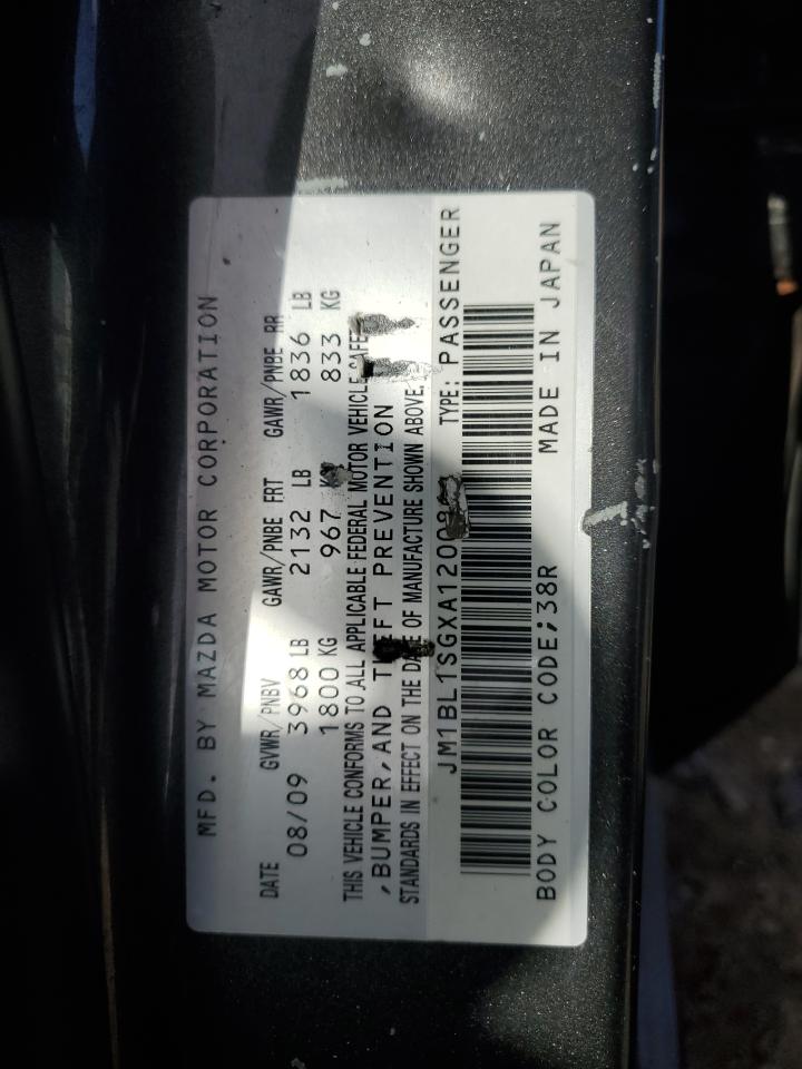 2010 Mazda 3 VIN JM1BL1SGXA1200864 Copart auction photo, rear end damage thumbnail 12