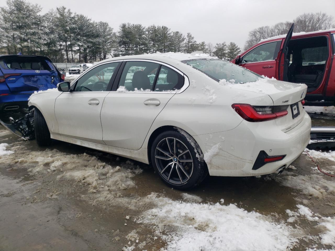 2021 BMW 3er VIN 3MW5R7J01M8B95344 Copart auction photo, front end damage thumbnail 2