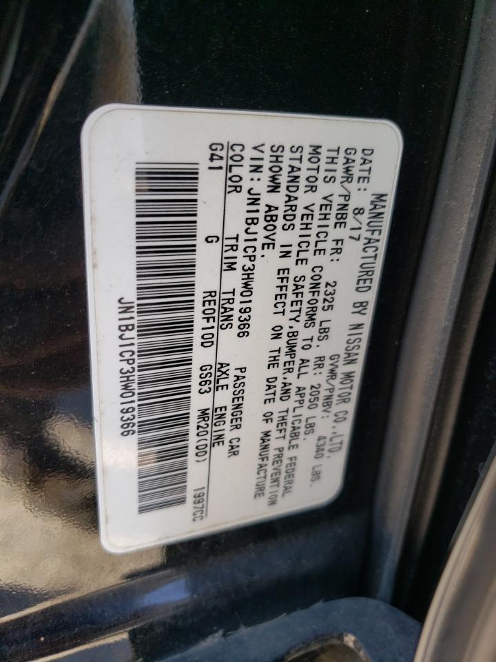 2017 Nissan Rogue VIN JN1BJ1CP3HW019366 Copart auction photo, front end damage thumbnail 14