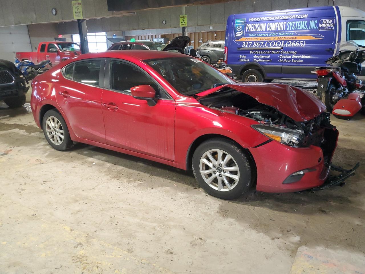 2018 Mazda 3 VIN 3MZBN1U70JM160043 Copart auction photo, front end / side damage thumbnail 4