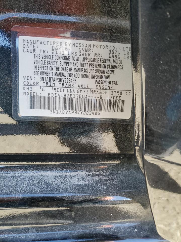 2019 Nissan Sentra VIN 3N1AB7AP3KY223485 Copart auction photo, front end damage thumbnail 12