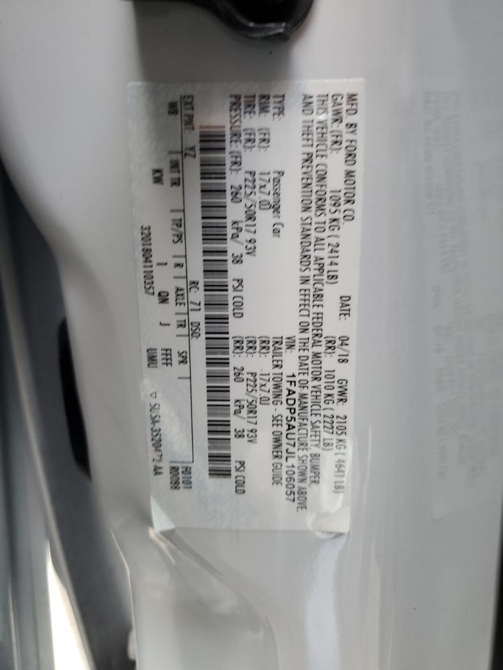 2018 Ford C-MAX VIN 1FADP5AU7JL106057 Copart auction photo, front end damage thumbnail 12