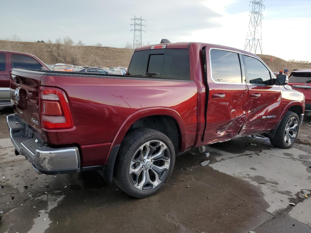 2019 RAM 1500 VIN 1C6SRFKT6KN578917 Copart auction photo, side damage thumbnail 3