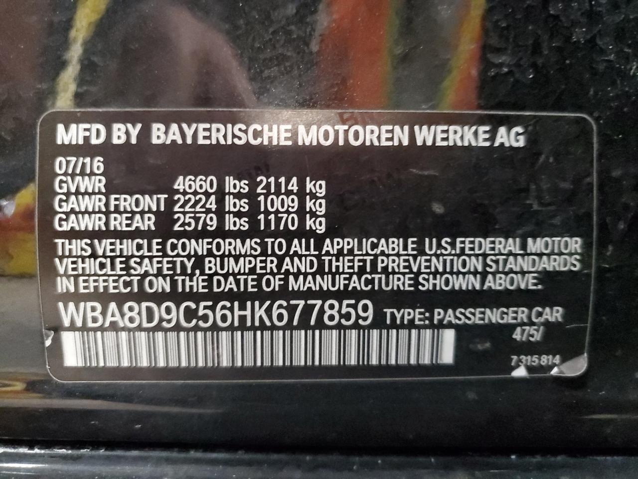 2017 BMW 3er VIN WBA8D9C56HK677859 Copart auction photo, rear end damage thumbnail 13