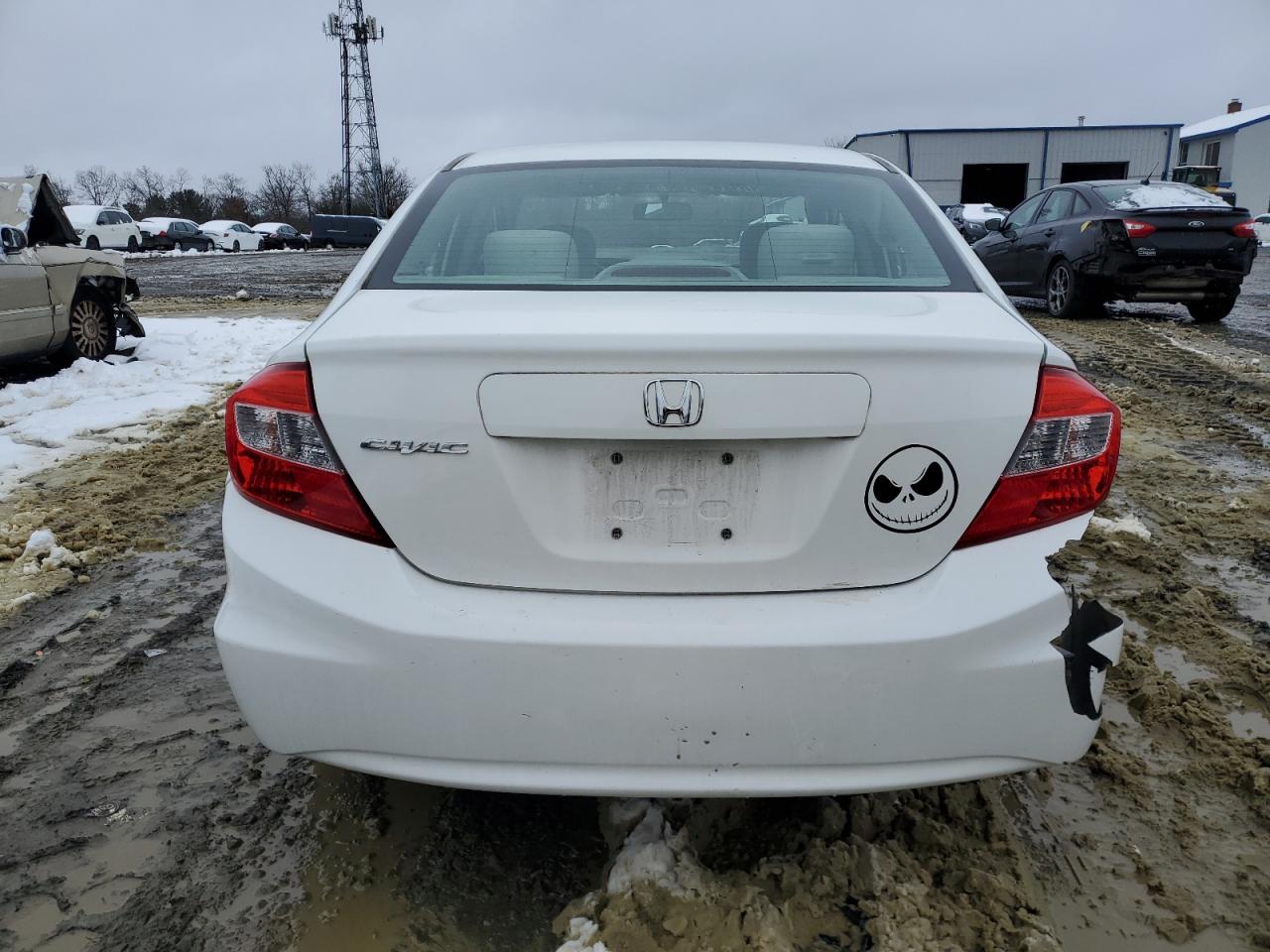 2012 Honda Civic VIN 19XFB2F52CE385446 Copart auction photo, rear end / side damage thumbnail 6