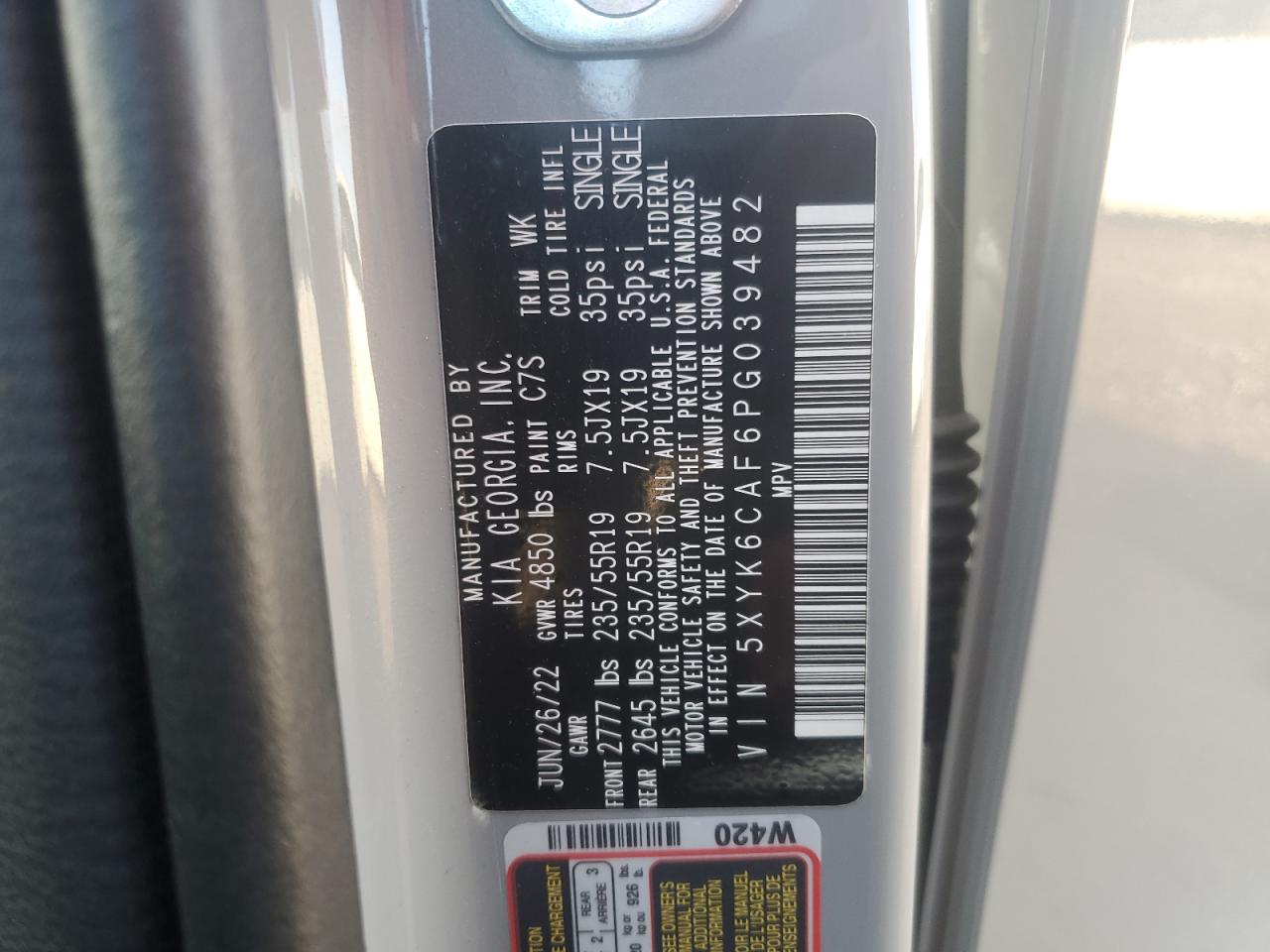 2023 KIA Sportage VIN 5XYK6CAF6PG039482 Copart auction photo, front end / mechanical damage thumbnail 15