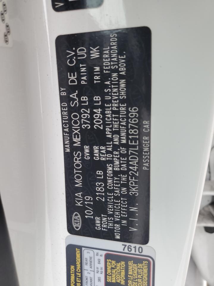 2020 KIA Forte VIN 3KPF24AD7LE187696 Copart auction photo, front end damage thumbnail 12