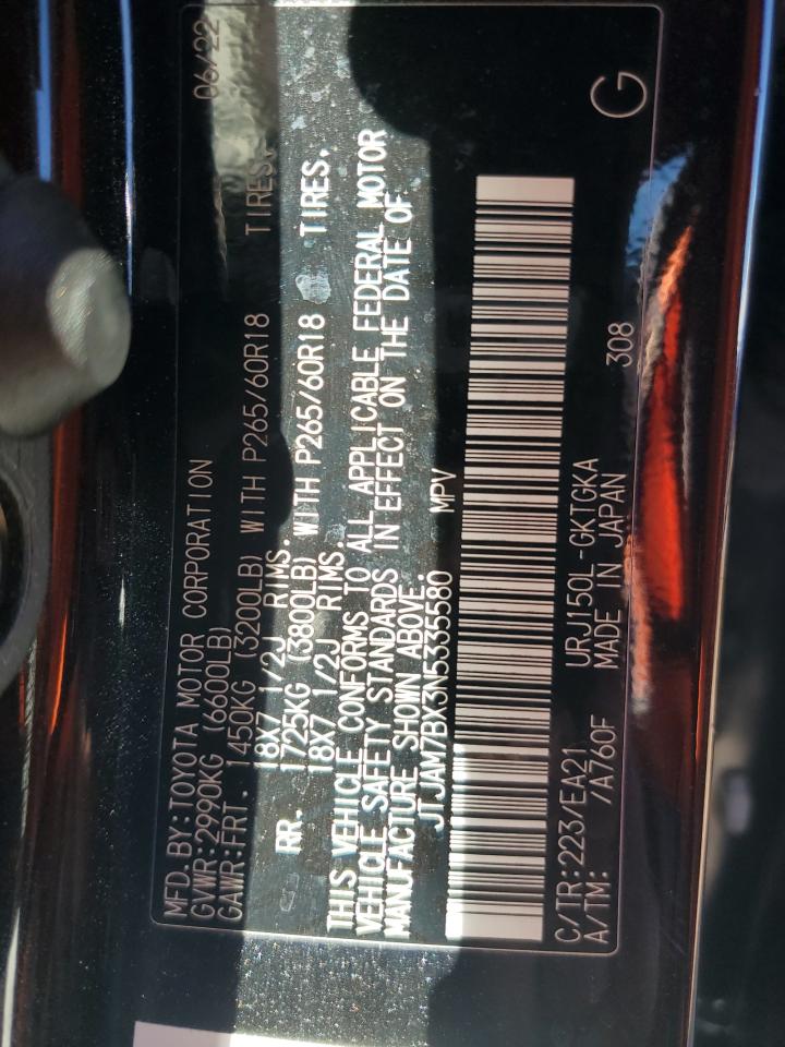 2022 Lexus GX VIN JTJAM7BX3N5335580 Copart auction photo, front end / minor dent/scratches damage thumbnail 15
